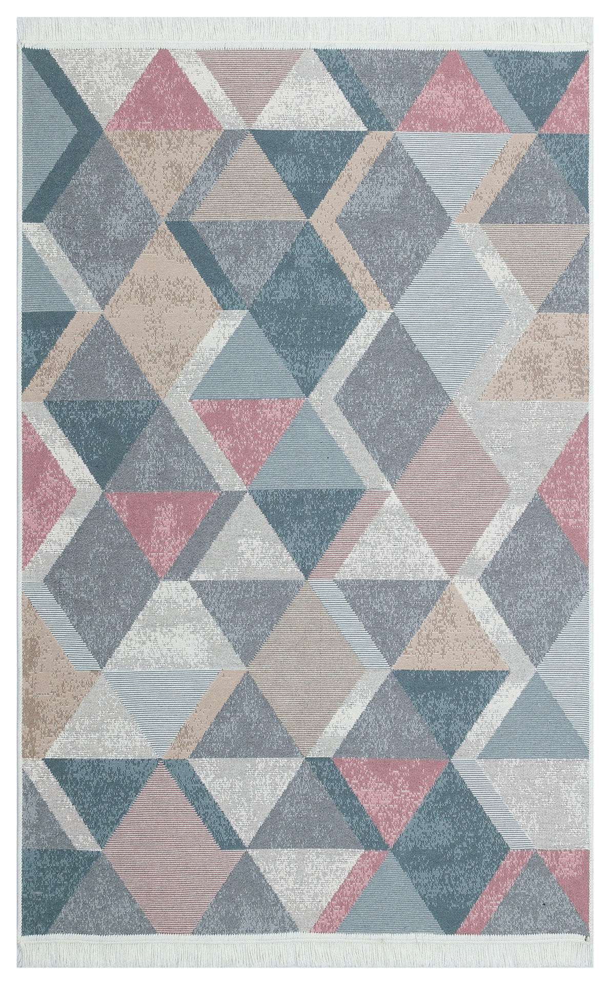 AR 10 BLUE PINK Yıkanabilir Çift Taraflı Modern Desenli Dokuma Kilim