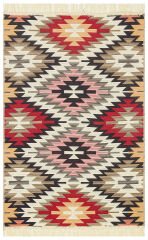 AR 33 RED Yıkanabilir Çift Taraflı Modern Desenli Dokuma Kilim