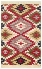 AR 33 RED Yıkanabilir Çift Taraflı Modern Desenli Dokuma Kilim