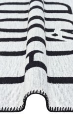 ARN 01 WHITE BLACK Yıkanabilir Kaymaz Tabanlı Modern Pamuk Kilim