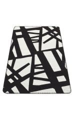 ARN 05 WHITE BLACK Yıkanabilir Kaymaz Tabanlı Modern Pamuk Kilim