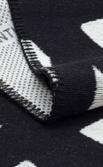 ARN 05 WHITE BLACK Yıkanabilir Kaymaz Tabanlı Modern Pamuk Kilim