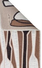 ARN 06 BROWN WHITE Yıkanabilir Kaymaz Tabanlı Modern Pamuk Kilim