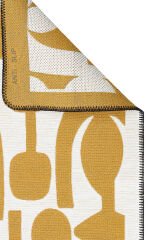 ARN 07 WHITE YELLOW Yıkanabilir Kaymaz Tabanlı Modern Pamuk Kilim