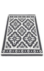 ARN 08 ANTRASIT WHITE Yıkanabilir Kaymaz Tabanlı Modern Pamuk Kilim