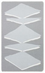 ARN 09 GREY WHITE Yıkanabilir Kaymaz Tabanlı Modern Pamuk Kilim