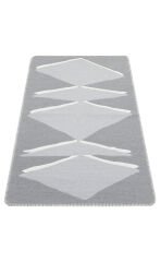 ARN 09 GREY WHITE Yıkanabilir Kaymaz Tabanlı Modern Pamuk Kilim