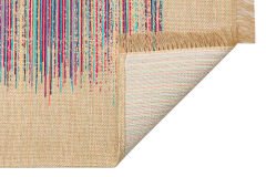 BRK 02 NATURAL MULTY Hasır Görünümlü Kaymaz Renkli Dokuma Modern Kilim