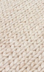 BASKETWEAVE BEIGE Naturel Kazak Örgü Desenli El Dokuma Örgü Halı