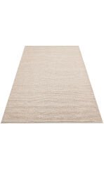 BASKETWEAVE BEIGE Naturel Kazak Örgü Desenli El Dokuma Örgü Halı