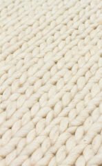 BASKETWEAVE CREAM Naturel Kazak Örgü Desenli El Dokuma Örgü Halı